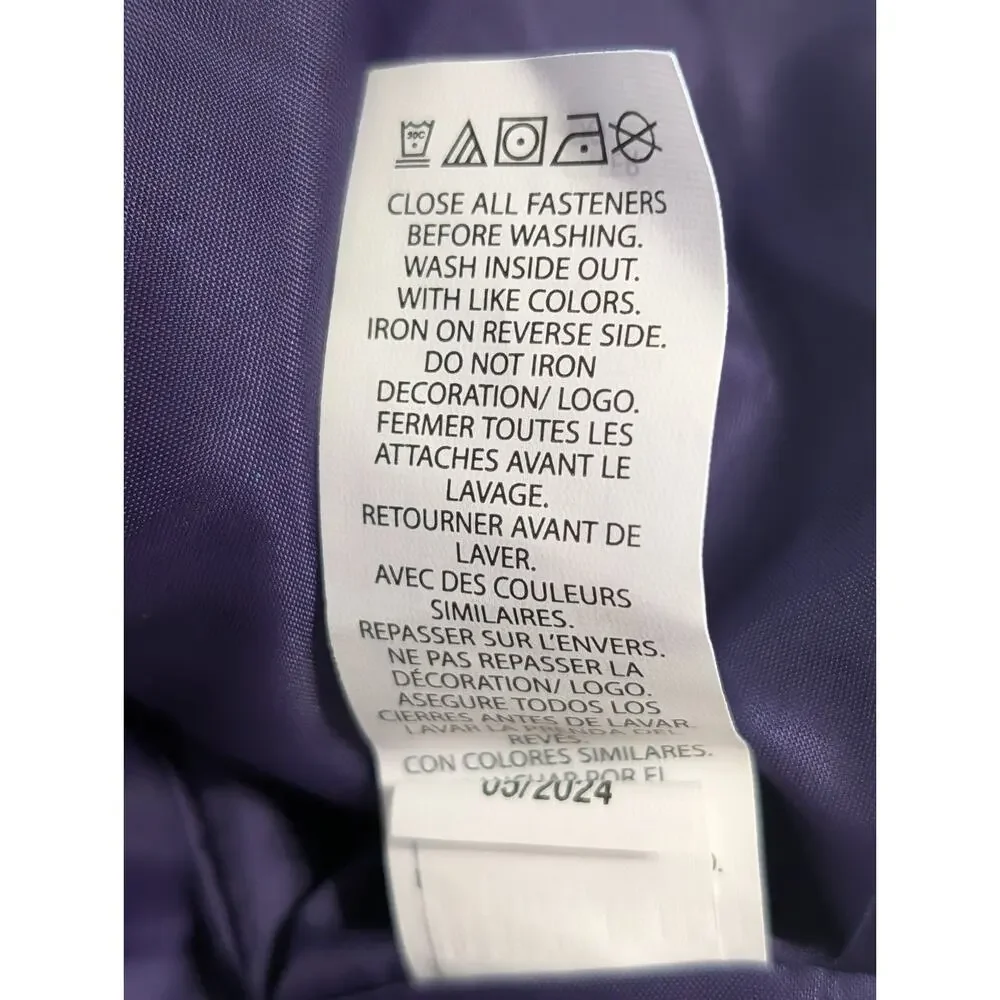 The Children's Place Jacket Girls XL Purple Full Zip Quilted Shell: NWT Collared